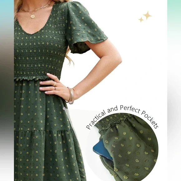 Summer Smocked Midi Dress - Picture 3 of 11